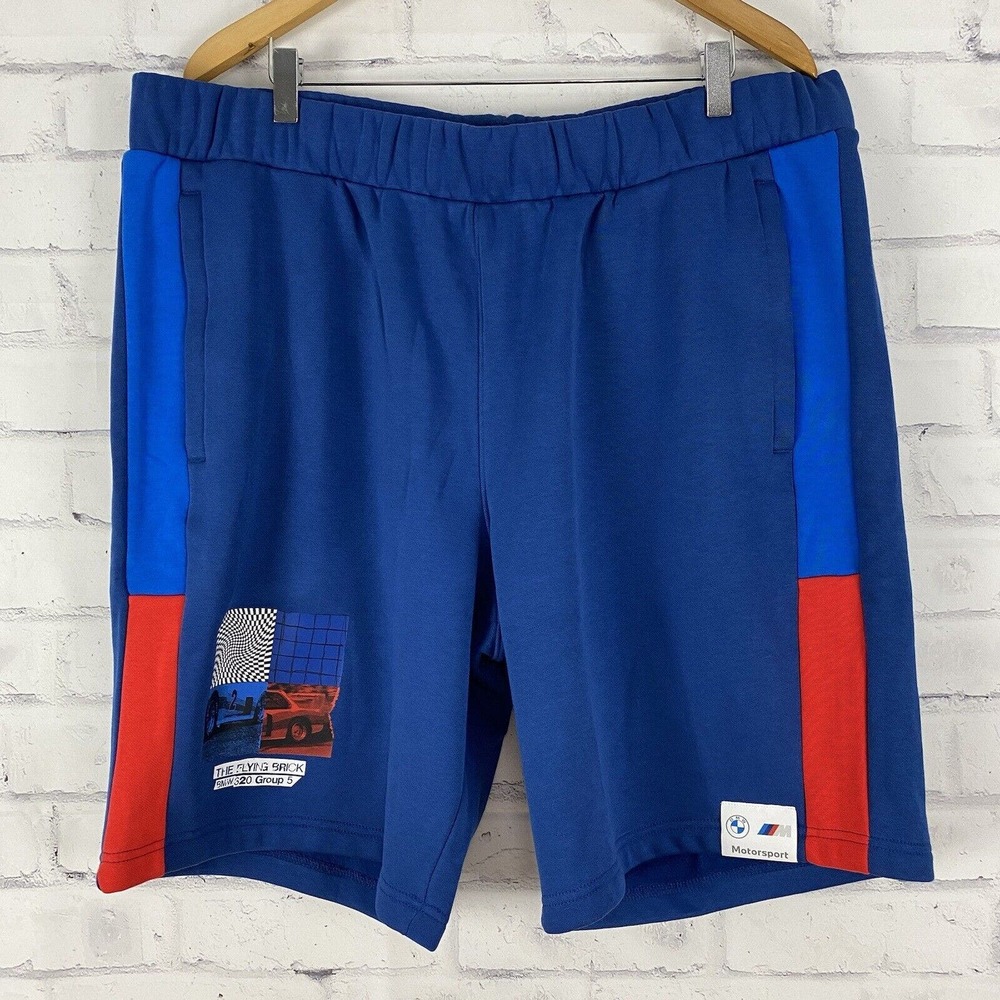 PUMA Shorts Men's XXL BMW‎ Motorsports Elastic Waist 10" Inseam Drawstring NWT